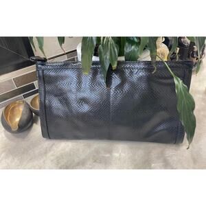 Bueno vintage black snakeprint clutch
